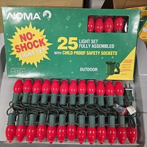 NOMA No-Shock 25-Light Outdoor Red Holiday Incandescent String Lights